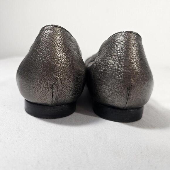 AGL Attilio Women's Metallic Leather Cap Toe Ballet Flat Shoe 39 EU 9 US - Picture 11 of 13